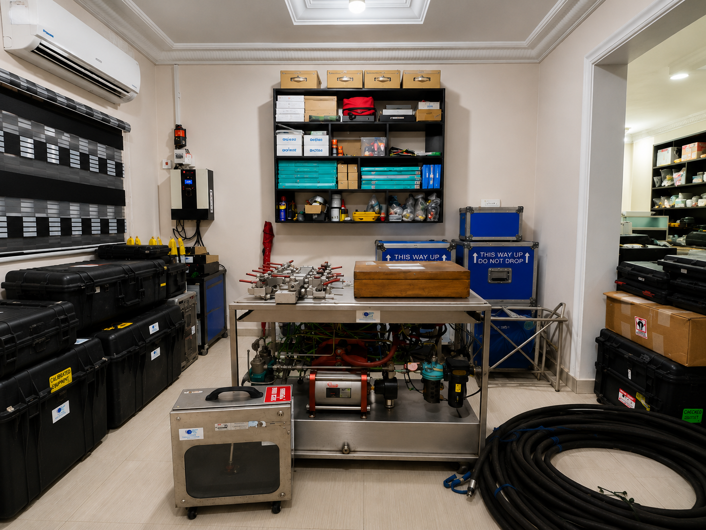 Calibrated equipment storage room