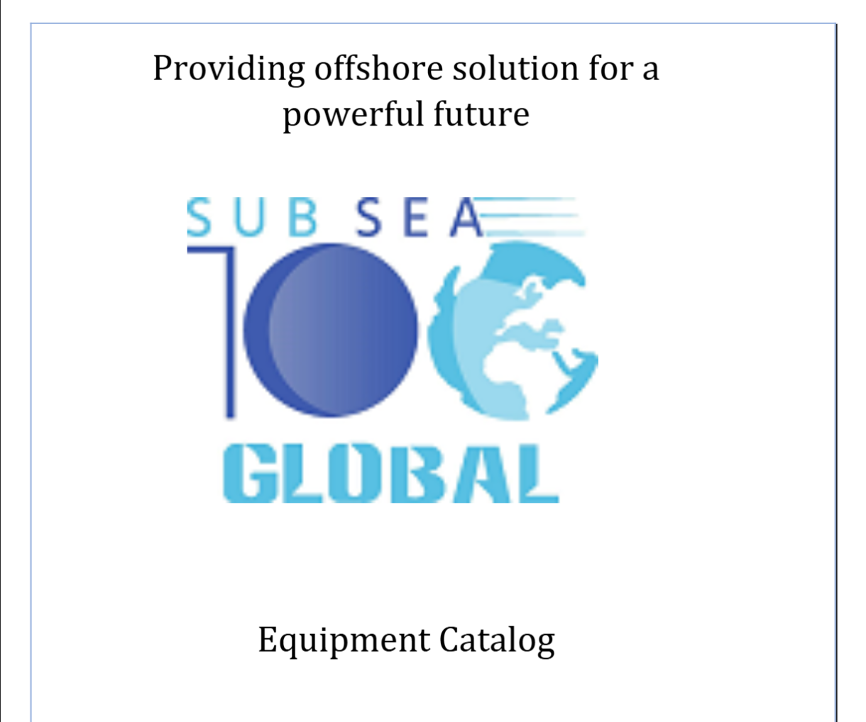 Equipment Catalogue Preview